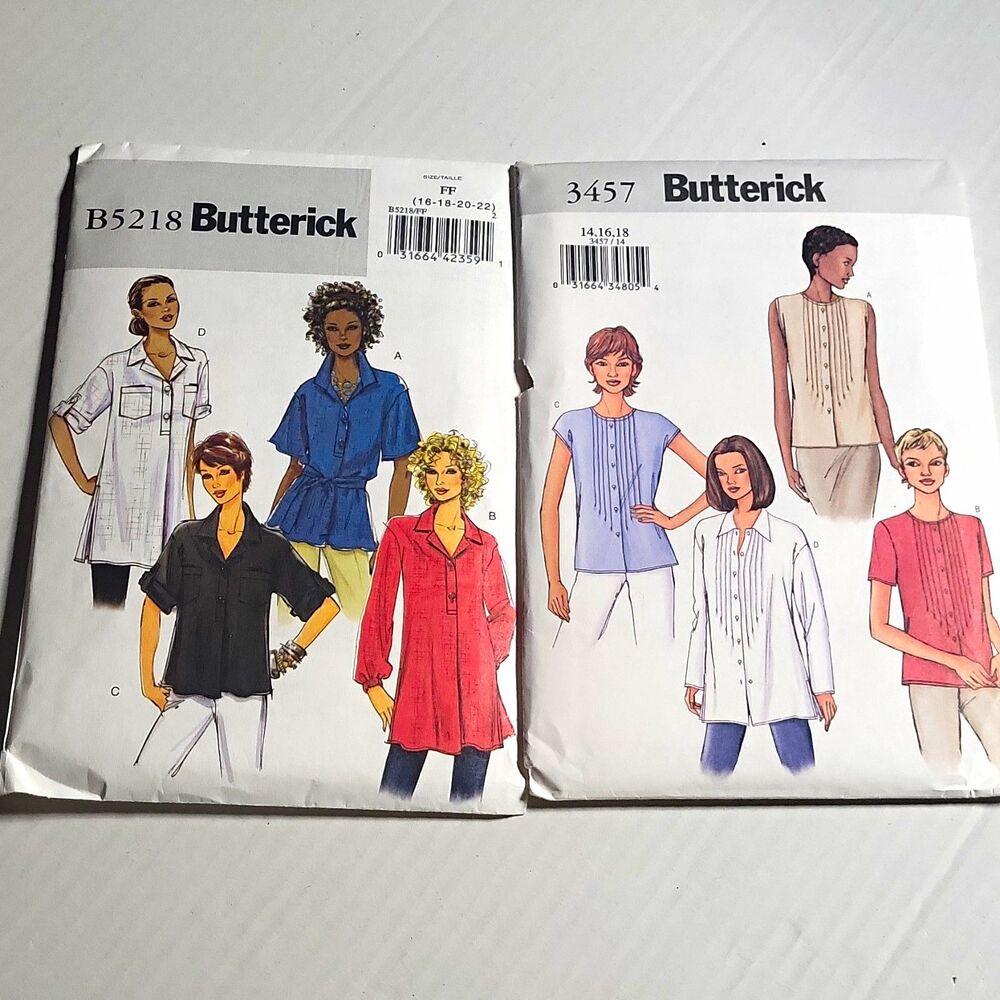 Butterick B5218 Misses Top Shirt Tunic Sewing Pattern 14-22 Uncut Multi-Size